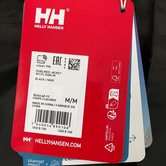 Helly Hansen Men's Dubliner Waterproof Insulated Rain Jacket Black M NWT - Picture 5 of 7